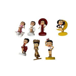 Vintage KFS / FS King Feature Betty Boop Figures Figurines PVC LOT of 7 White Dr